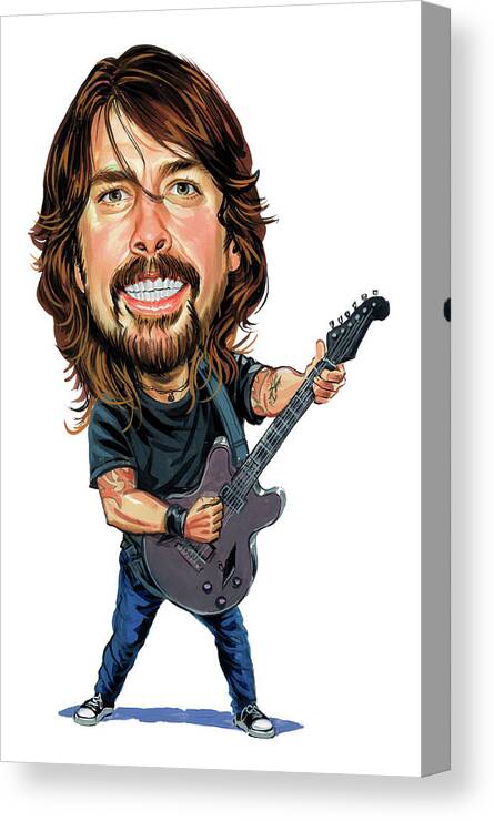 Dave Grohl Canvas Print featuring the painting Dave Grohl by Art 