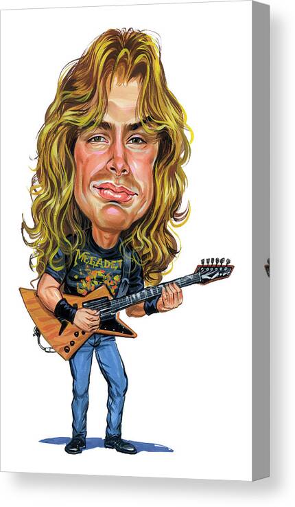 Dave Mustaine Canvas Print featuring the painting Dave Mustaine by Art 