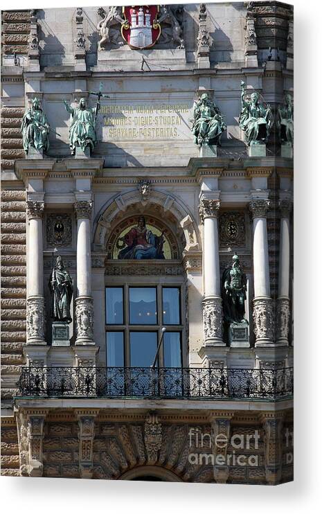 City Hall Canvas Print featuring the photograph Detail City Hall Hamburg II by Christiane Schulze Art And Photography