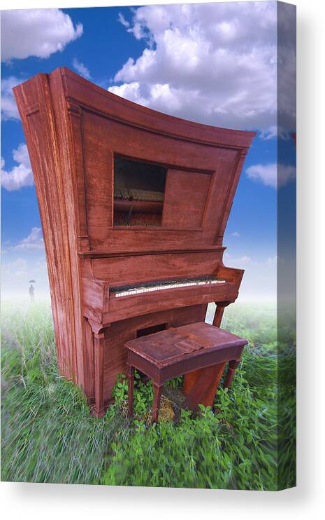 Distorted Upright Piano Canvas Print featuring the photograph Distorted Upright Piano by Mike McGlothlen