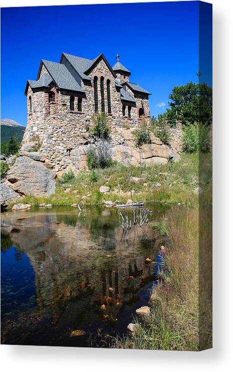 Chapel On The Rock Canvas Print featuring the photograph Divine Reflection by Paul Moore