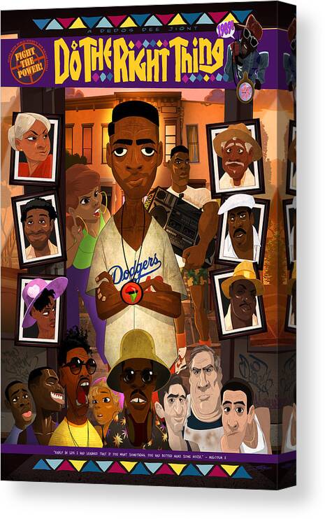 Spike Lee Canvas Print featuring the digital art Do the Right Thing by Nelson Dedos Garcia