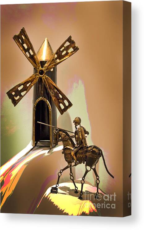 Artist Canvas Print featuring the photograph Don Quixote Tilting At Windmills by Al Bourassa