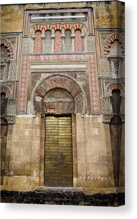 Andalusia Canvas Print featuring the photograph Door to the Mosque Cathedral of Cordoba by Artur Bogacki