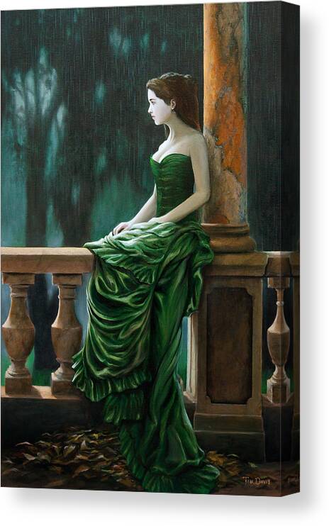 Girl Canvas Print featuring the painting Dressed Up for Nothing by Tim Davis