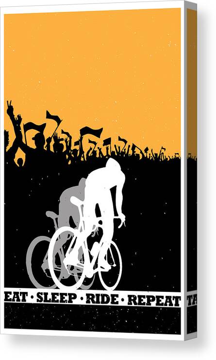 eat Sleep Ride Repeat Canvas Print featuring the painting Eat Sleep Ride Repeat by Sassan Filsoof