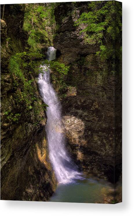 Eden Falls Canvas Print featuring the photograph Eden Falls Lost Valley Buffalo National River by Michael Dougherty