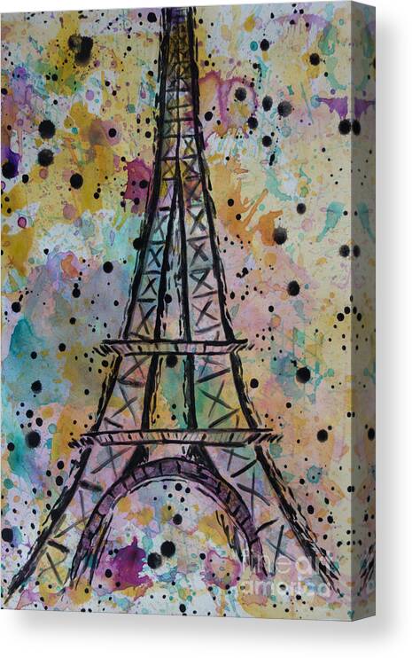 Eiffel Tower Canvas Print featuring the painting Eiffel Tower by Jacqueline Athmann
