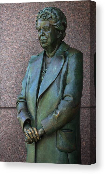 Eleanor Roosevelt Canvas Print featuring the photograph Eleanor Roosevelt Memorial Detail by John Cardamone