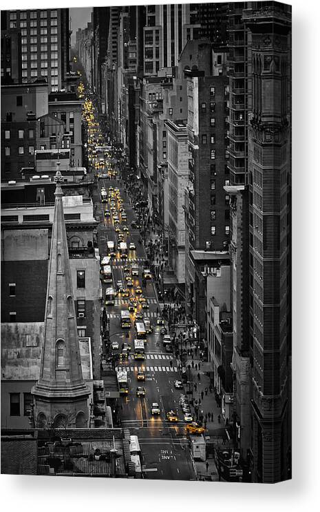Avenue Canvas Print featuring the photograph Electric Avenue by Evelina Kremsdorf