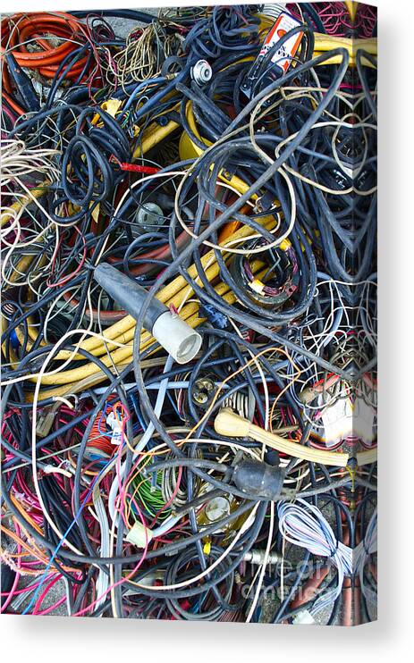 Electrical Canvas Print featuring the photograph Electrical Cord Picking by Gwyn Newcombe