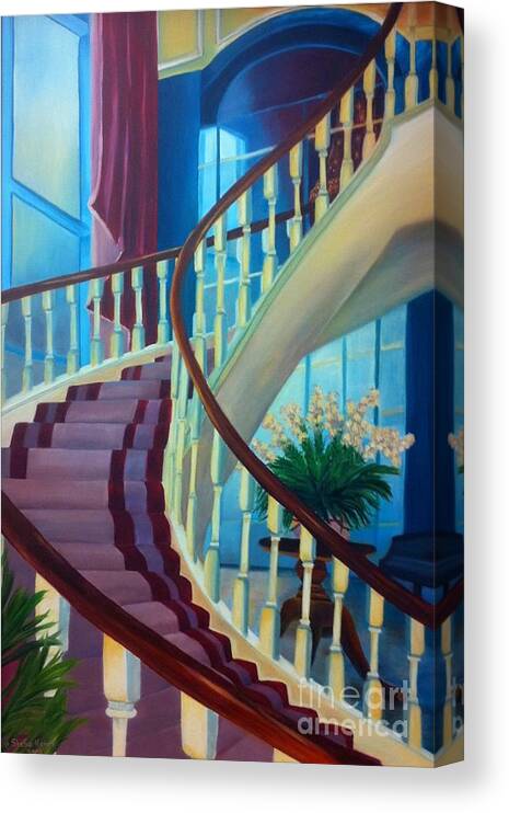 Art Canvas Print featuring the painting Elegant Stairway by Shelia Kempf