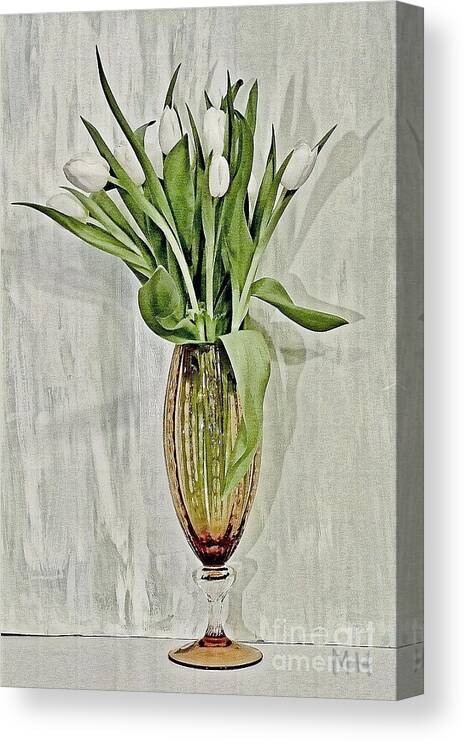 Photo Canvas Print featuring the photograph Elegant White Tulips by Marsha Heiken