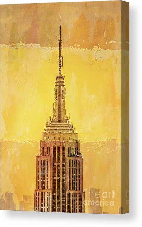 New York Canvas Print featuring the digital art Empire State Building 4 by Az Jackson