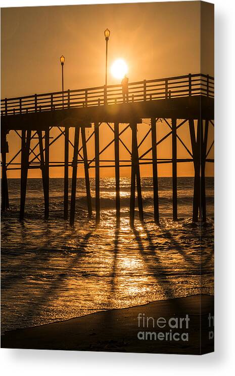 Oceanside Canvas Print featuring the photograph Enlightened at Oceanside Pier by Ana V Ramirez
