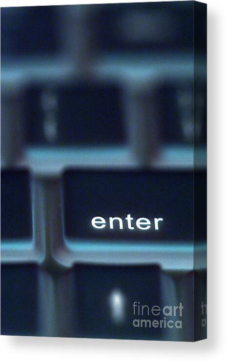 Keyboard Canvas Print featuring the photograph Enter by Trish Mistric
