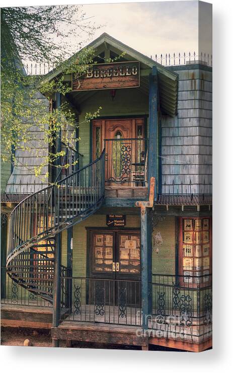 Bordello Canvas Print featuring the photograph Entrance to Lulu's Bordello by Eddie Yerkish