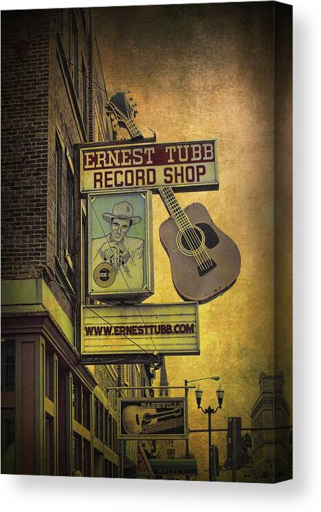 Art Canvas Print featuring the photograph Ernest Tubb's Record Shop by Randall Nyhof