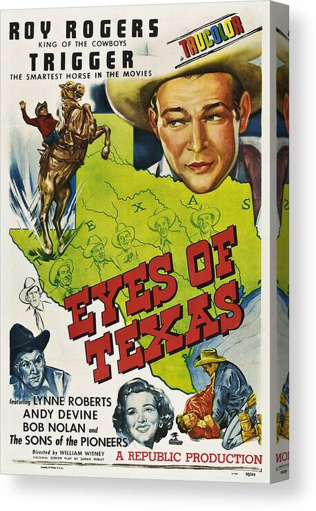 1940s Movies Canvas Print featuring the photograph Eyes Of Texas, First, Second, Third by Everett