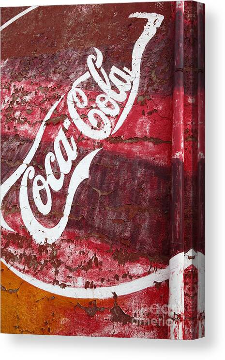 Coca-cola Canvas Print featuring the photograph Faded Coca Cola mural 2 by James Brunker