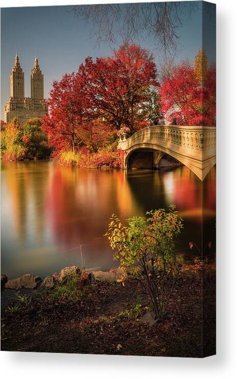 Manhattan Canvas Print featuring the photograph Fall In Central Park by Christopher R. Veizaga