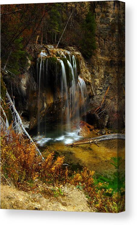 Colorado Canvas Print featuring the photograph Falls at Hanging Lake Vertical by Jeremy Rhoades