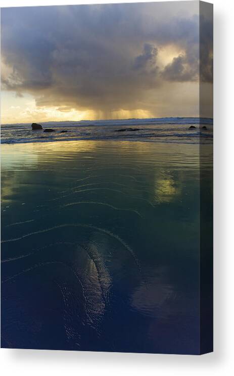 Beach Canvas Print featuring the photograph Faraway Rain by Adria Trail