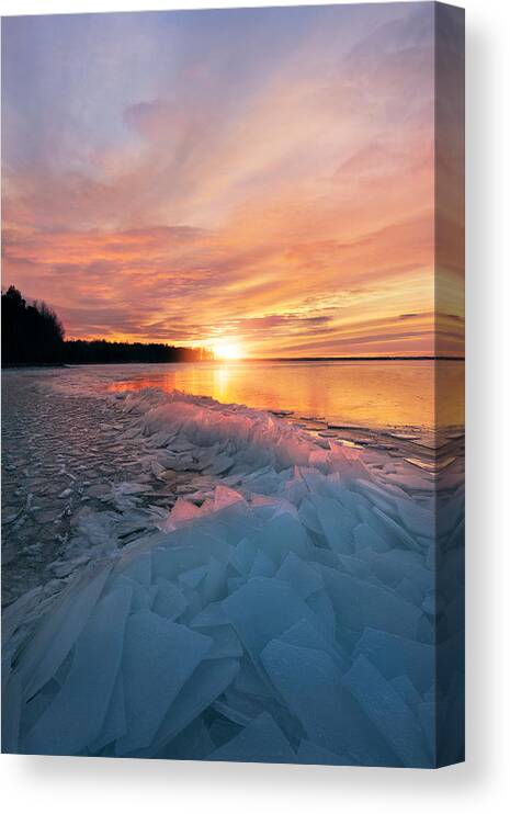 Sun Canvas Print featuring the photograph Fire And Ice by Christian Lindsten