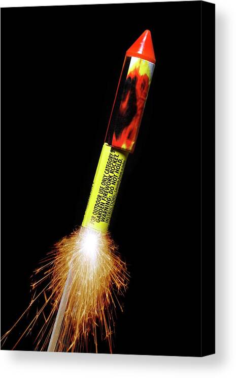 Nobody Canvas Print featuring the photograph Firework by Victor De Schwanberg