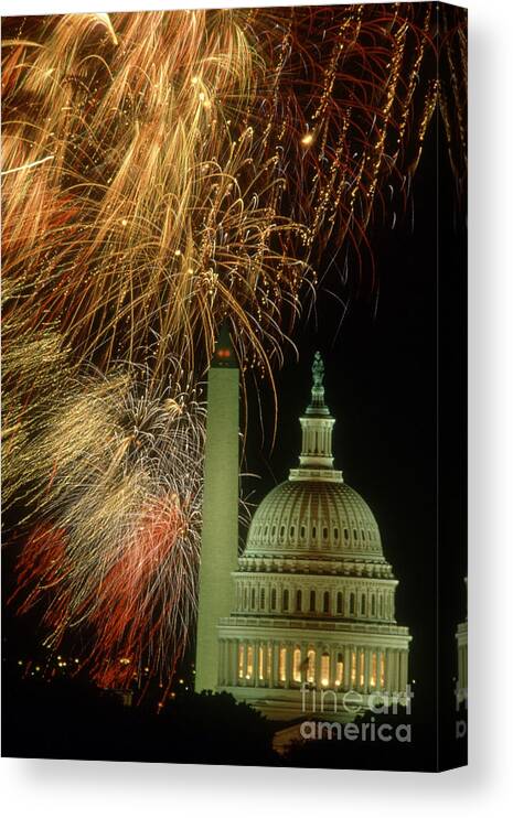 Firework Canvas Print featuring the photograph Fireworks by Fred Maroon