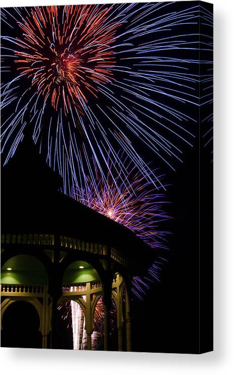 Marthas Vineyard Canvas Print featuring the photograph Fireworks by Steve Myrick