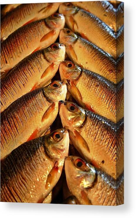 Fish Canvas Print featuring the photograph Fish For Sale by Henry Kowalski