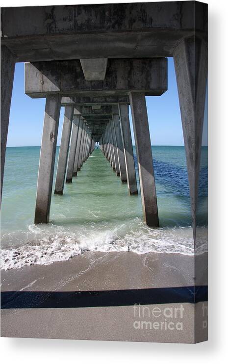 Architecture Canvas Print featuring the photograph Fishing Pier Architecture by Christiane Schulze Art And Photography