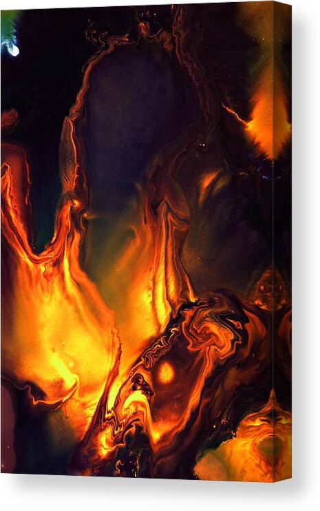 Flames Canvas Print featuring the photograph Flames of Love - Liquid Abstract Art by kredart by Serg Wiaderny