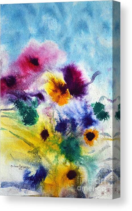 Featured Canvas Print featuring the painting Fleurs by Joan Hartenstein