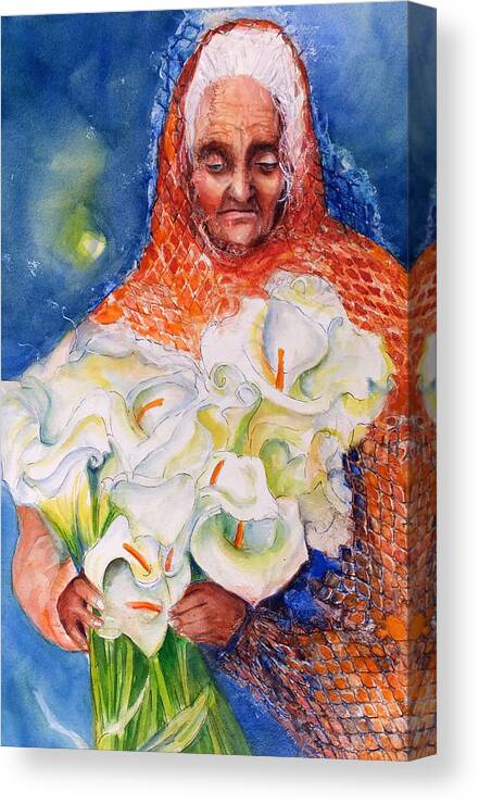 Lily Canvas Print featuring the painting Floral Spirit by Myra Evans