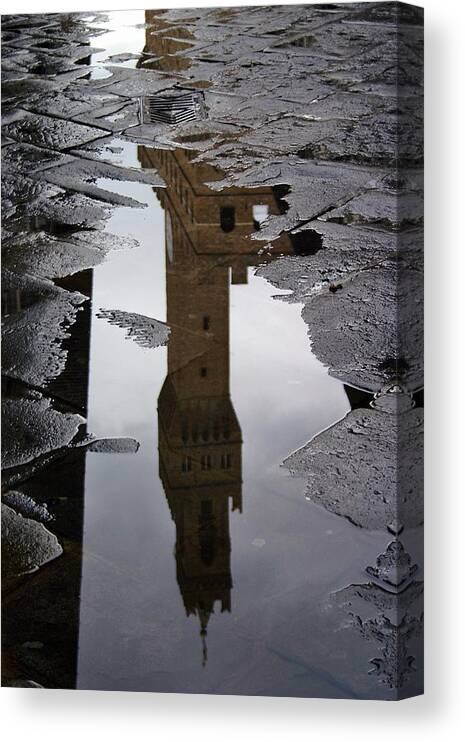 Italy Canvas Print featuring the photograph Florence Reflection by Henry Kowalski