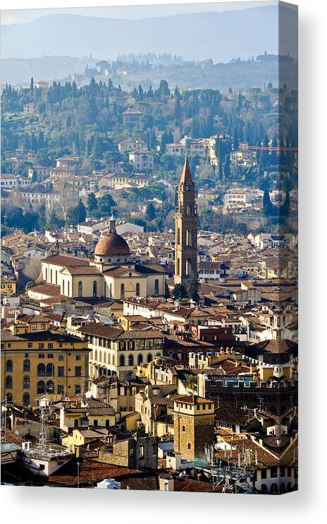Florence Canvas Print featuring the photograph Florence view by Gary Eason