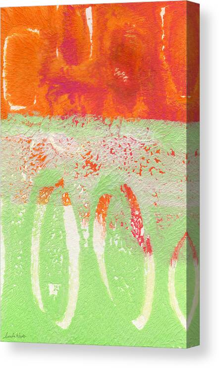 Abstract Canvas Print featuring the painting Flower Market by Linda Woods