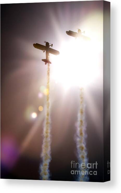 Wingwalkers Canvas Print featuring the photograph Flying To The Sunshine by Ang El