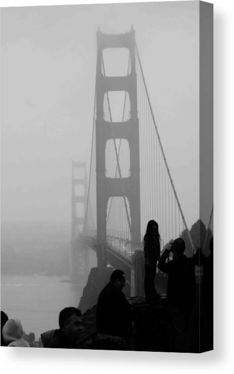 Golden Gate Bridge Canvas Print featuring the photograph Fog Horn Kind of Day by Kandy Hurley