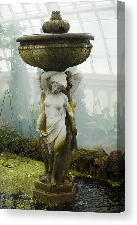 Stature Canvas Print featuring the photograph Fountain Statue by Garry Gay