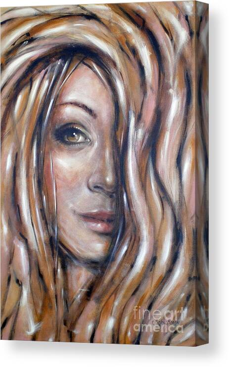 Portrait Canvas Print featuring the painting Fragile Smiles 230509 by Selena Boron
