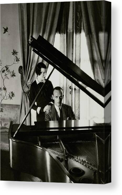 Dance Canvas Print featuring the photograph Fred And Adele Astaire At A Piano by Cecil Beaton