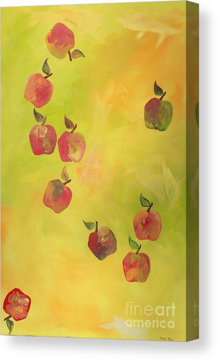 Colors Canvas Print featuring the painting Free Apples by PainterArtist FIN
