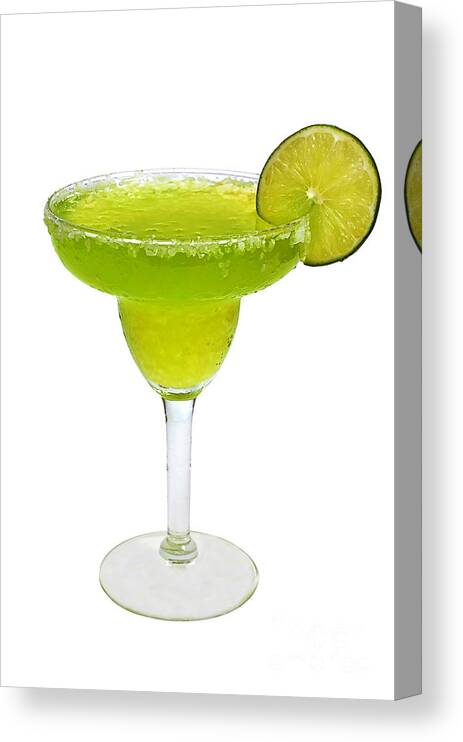 Margarita Canvas Print featuring the photograph Frozen Margarita with Lime Isolated by Danny Hooks