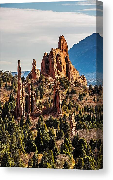 Colorado Canvas Print featuring the photograph Garden of the gods rock formations by Paul Freidlund