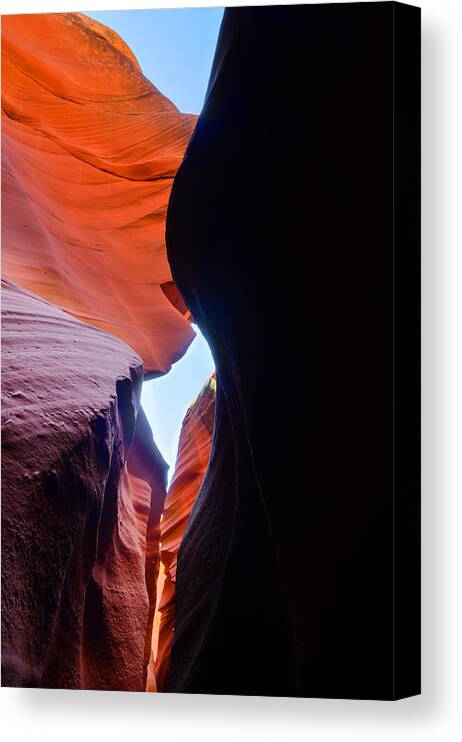 Antelope Canyon Canvas Print featuring the photograph Glowing Red Rocks by Jason Chu