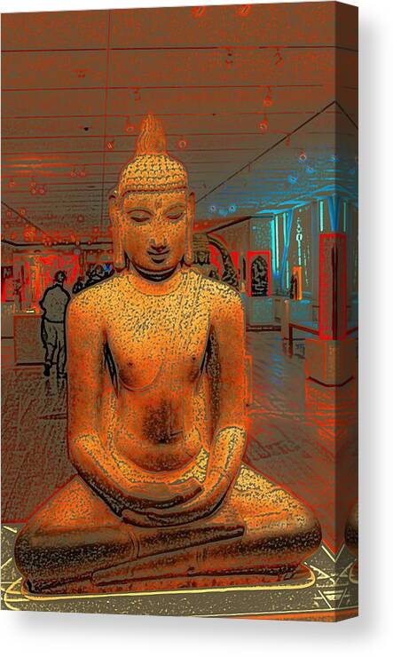 Buddha Canvas Print featuring the photograph Golden Buddha by William Rockwell