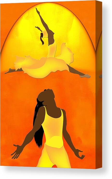 Dancer Canvas Print featuring the digital art Golden Lady by Terry Boykin